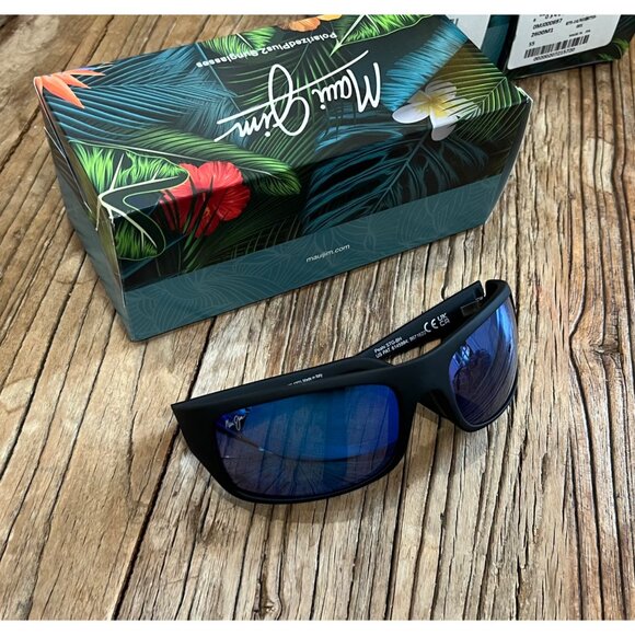 NIB Maui Jim Peahi Polarized Wrap Sunglasses B202-2M - Picture 3 of 7